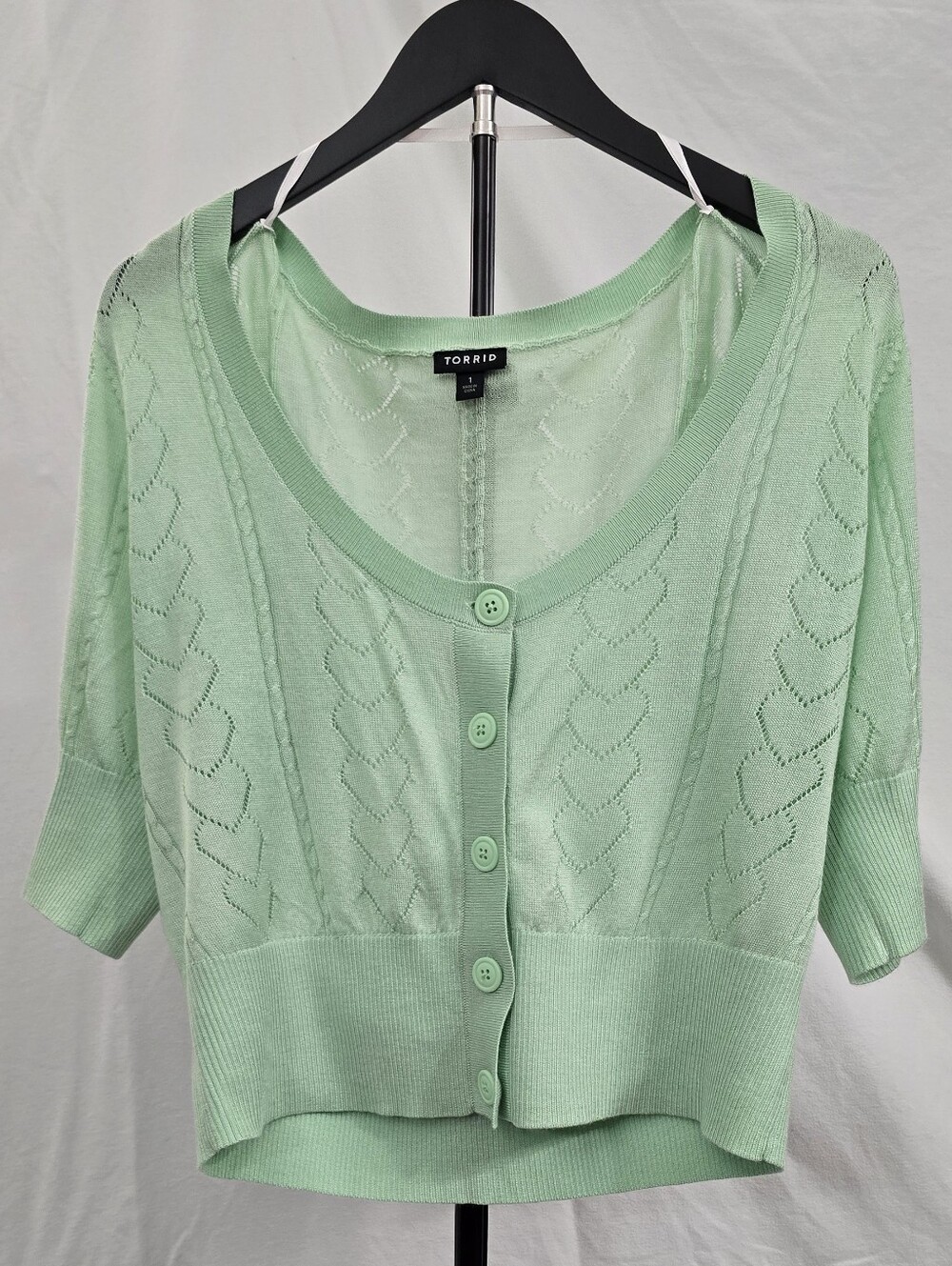 torrid Mint Green Short Sleeve Button-Up Cardigan